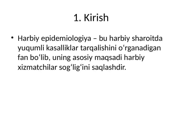 Harbiy epidemiologiya