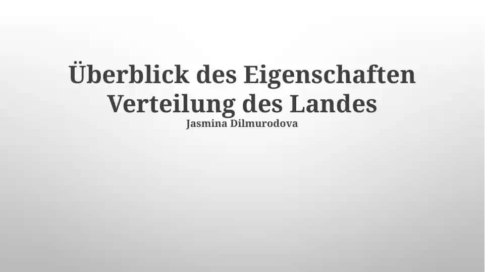 Eigenschaften Verteilung des Landes