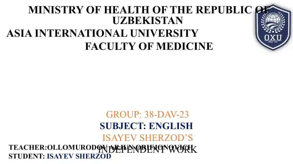 Independent Work on Mental Disorders