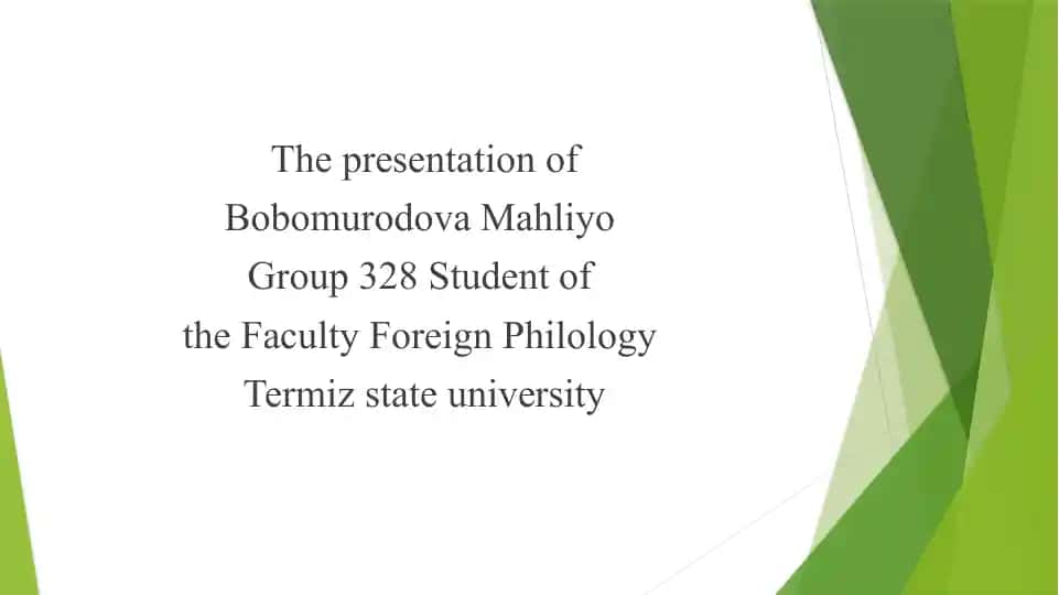 Bobomurodova Mahliyo