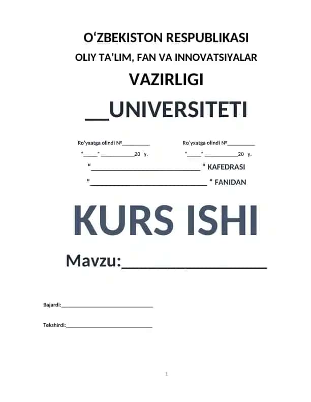 Nodirshoh davrida Eron tarixi bo‘yicha kurs ishi