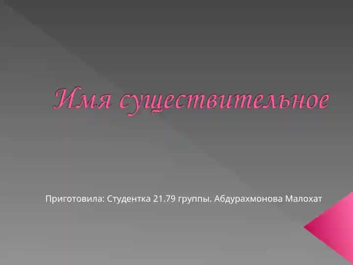 Имя существительное