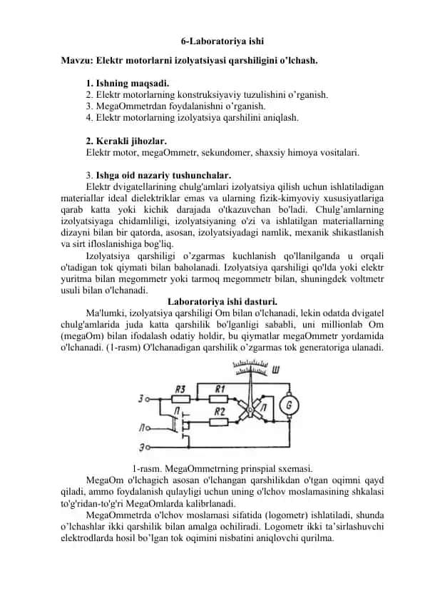 Elektr xavfsizligi asoslari