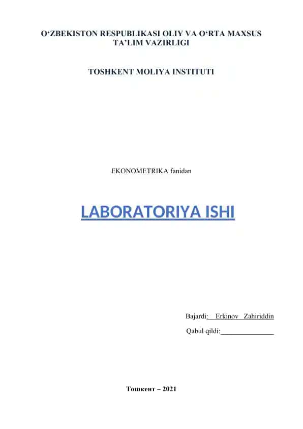 Ko‘p omilli ekonometrik tahlil modeli