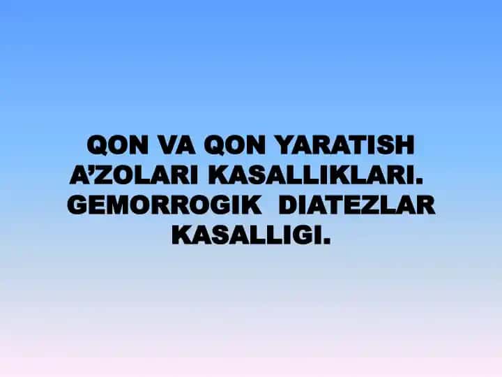 Gemorragik diatezlar kasalligi