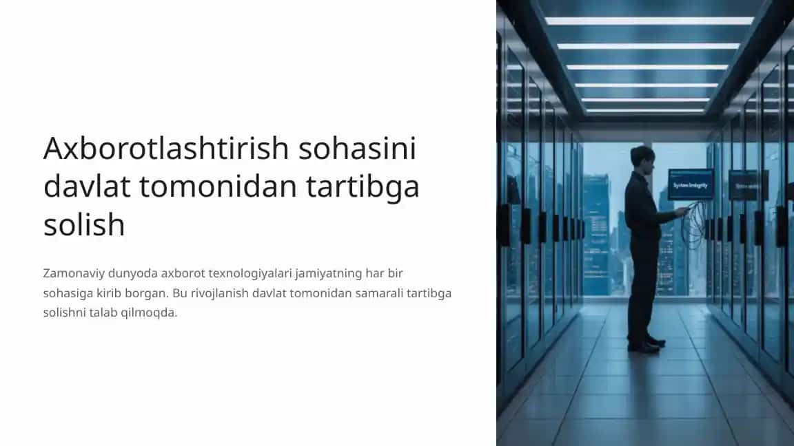 Axborotlashtirish sohasini davlat tomonidan tartibga solish