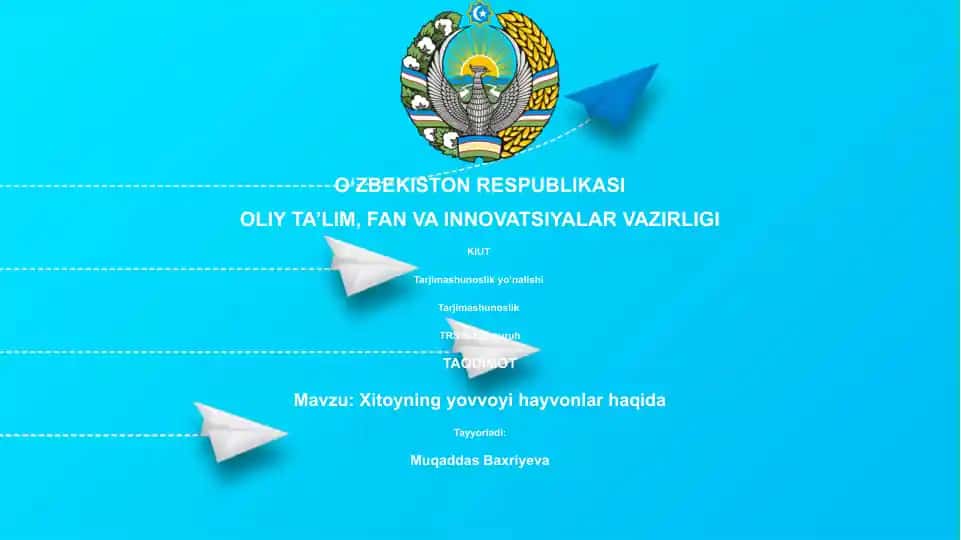 Xitoyning yovvoyi hayvonlar haqida