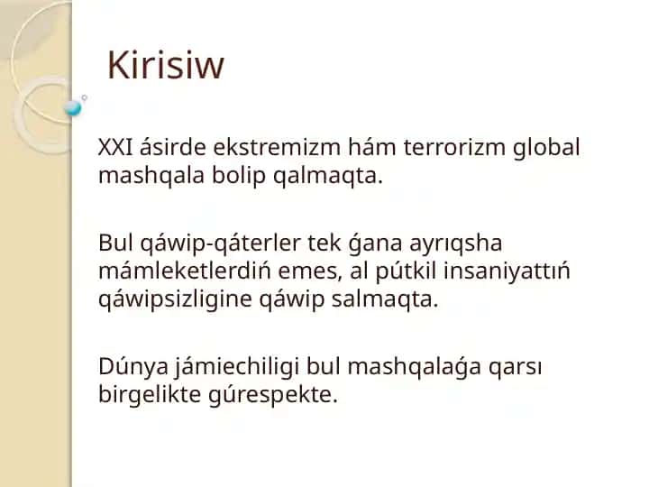 Ekstremizm hám Terrorizmge Qarsı Gúresiw