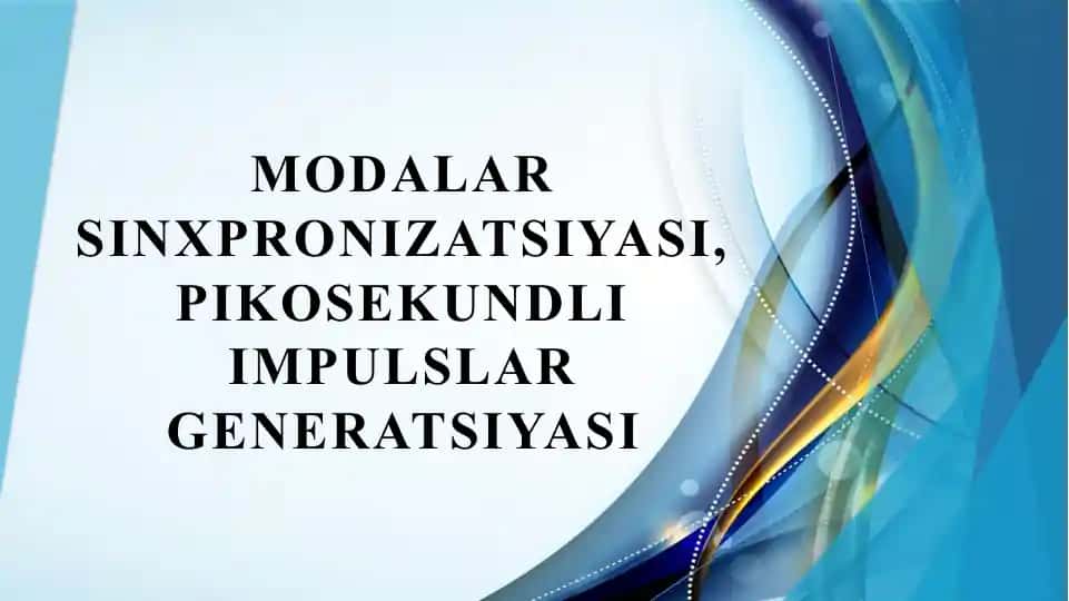 Modalar sinxpronizatsiyasi, pikosekundli impulslar generatsiyasi