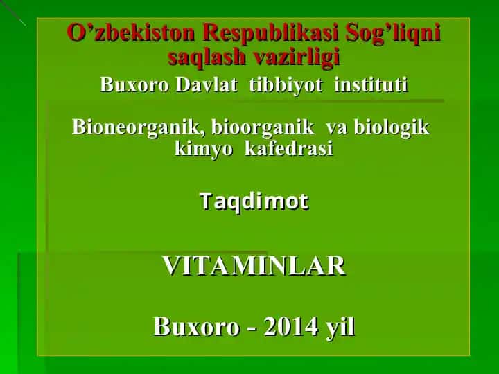 VITAMINLAR