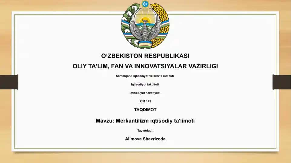 Merkantilizm iqtisodiy ta'limoti