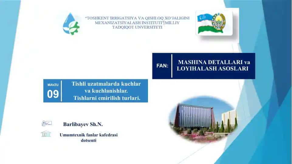 MASHINA DETALLARIvaLOYIHALASH ASOSLARI