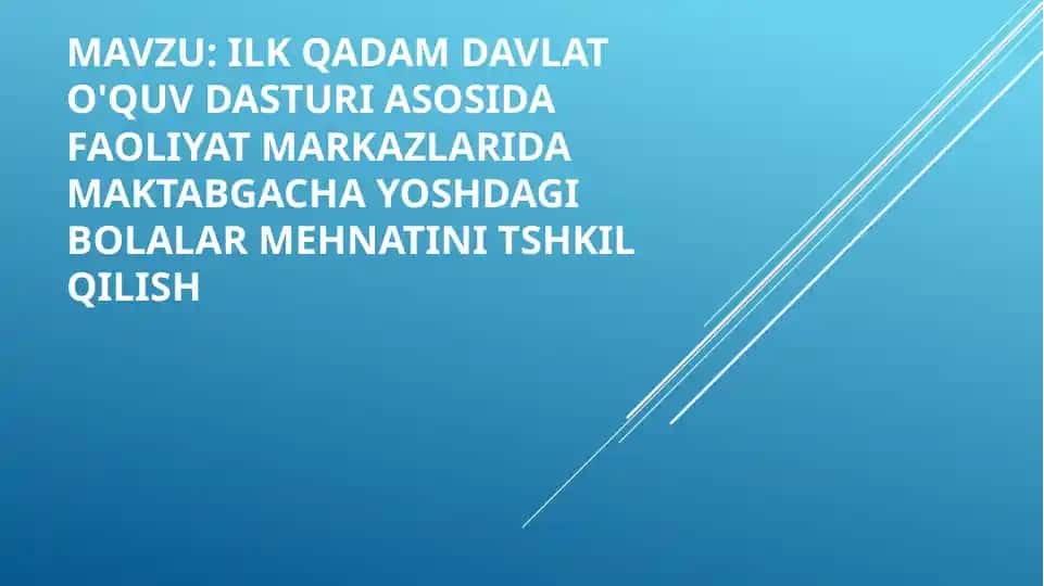 "Ilk qadam" dasturi