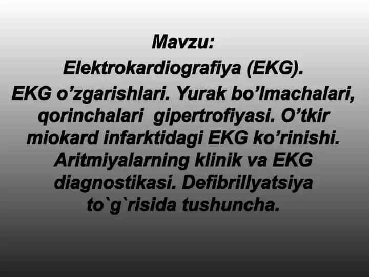 Elektrokardiografiya (EKG)