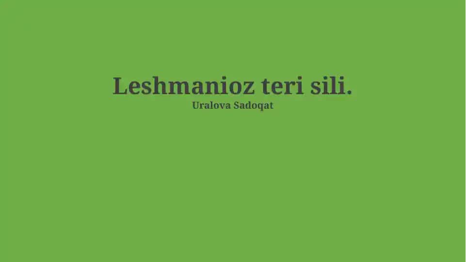 Leshmanioz teri sili