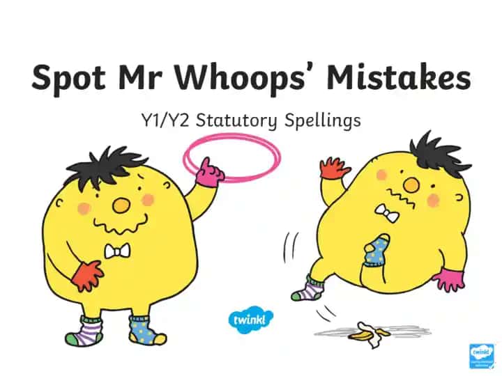 Spot Mr. Whoops’ Mistakes Activity 1