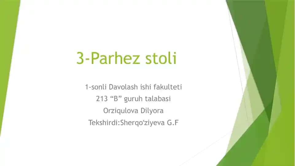 3-Parhez stoli