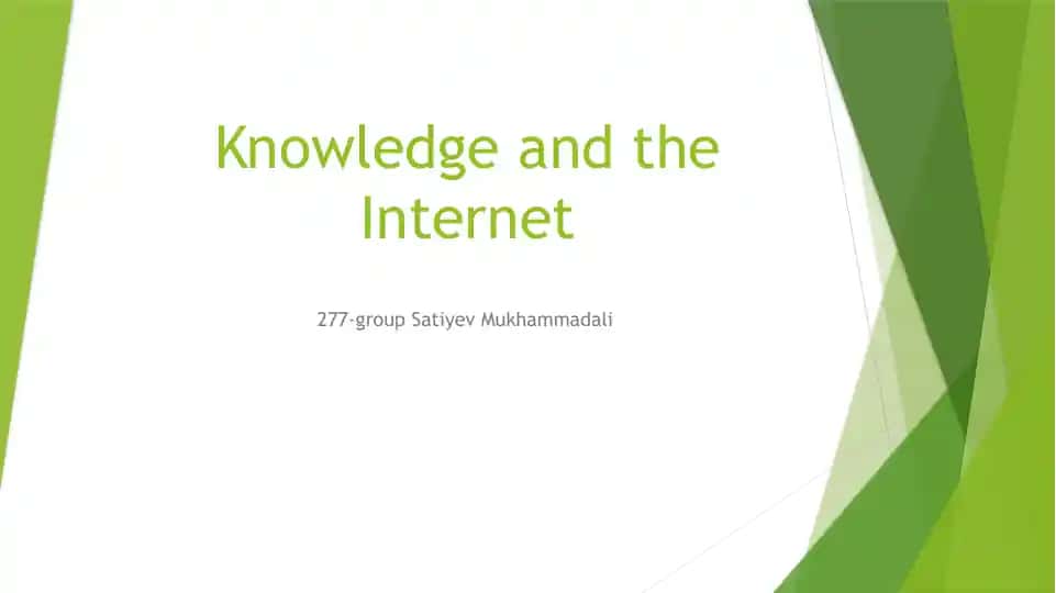 Knowledge and the Internet