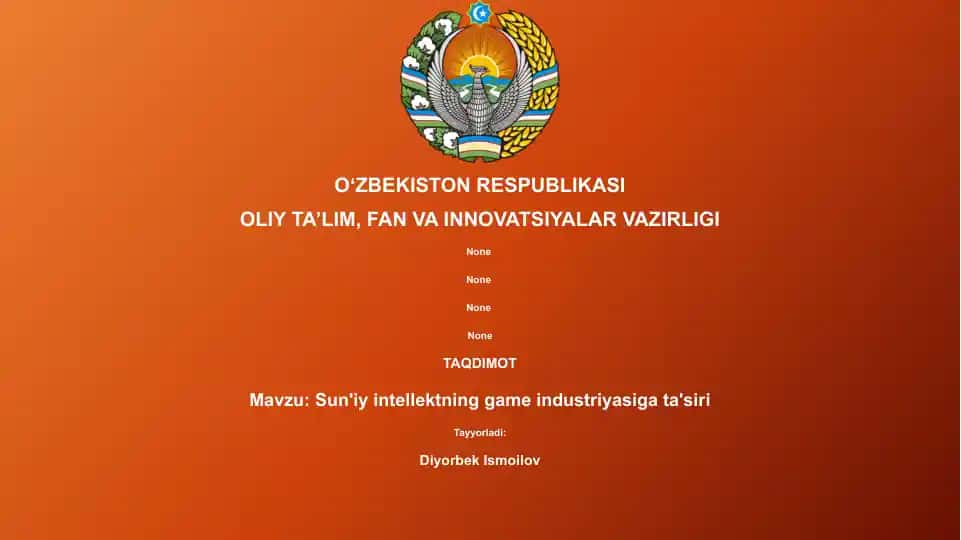 Sun'iy intellektning game industriyasiga ta'siri