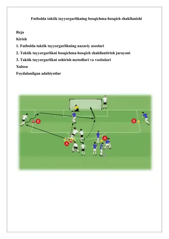 Futbolda taktik tayyorgarlikning bosqichma-bosqich shakllanishi