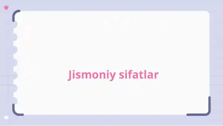 Jismoniysifatlar