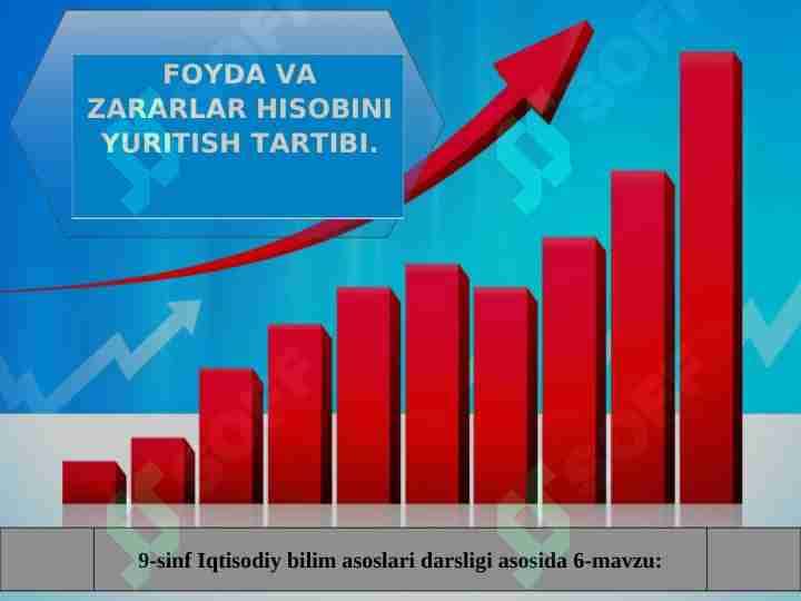 FOYDA VA ZARARLAR HISOBINI YURITISH TARTIBI