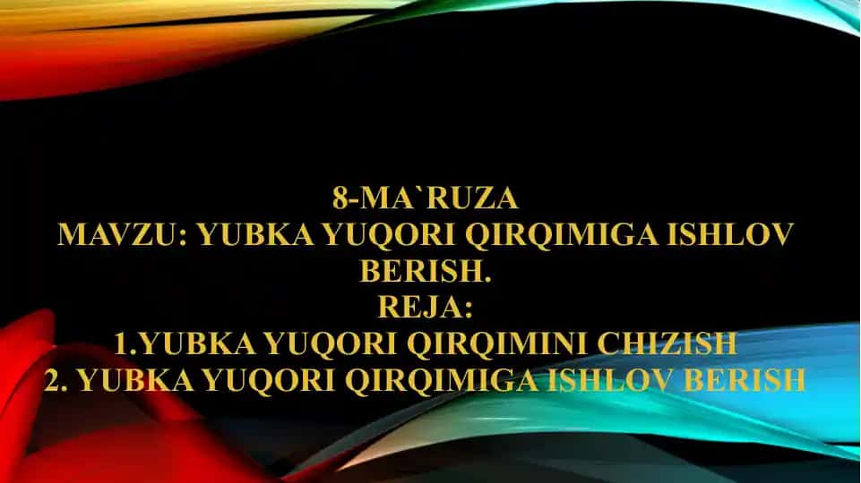 Yubka yuqori qirqimi
