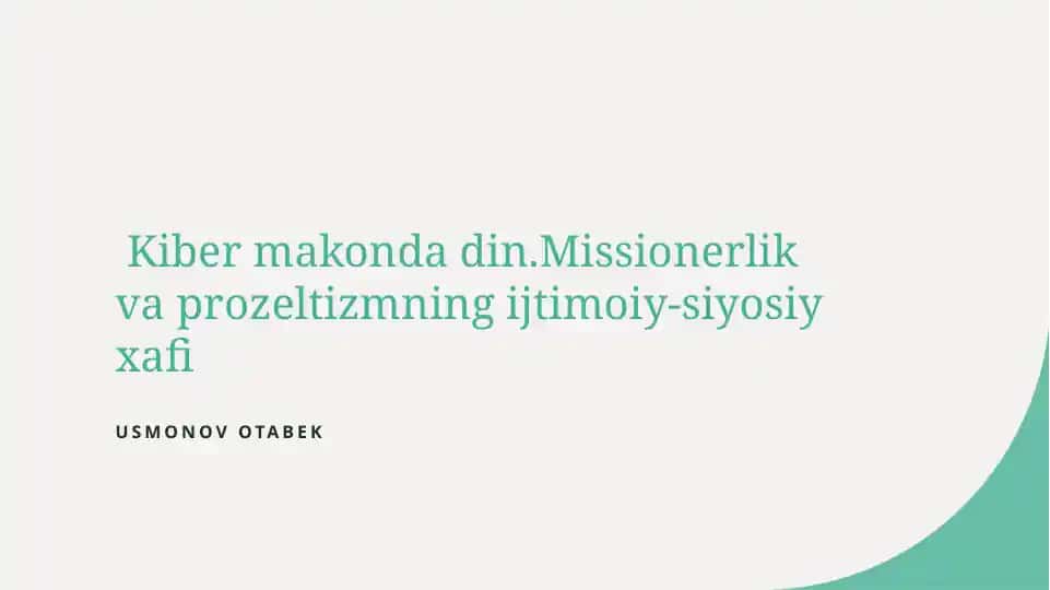 Kiber din va missiyachilik