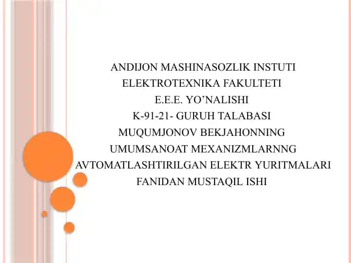 Elektr texnikasi fanidan mustaqilishi