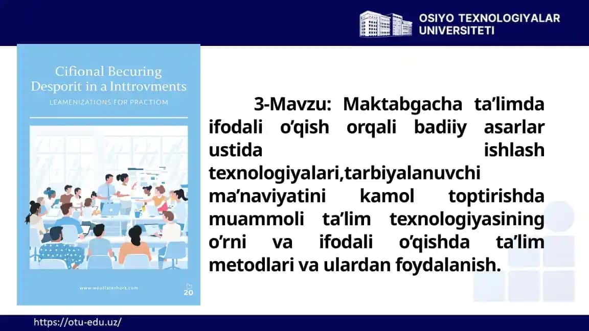 Maktabgacha ta’limda ifodali o’qish orqali badiiy asarlar ustida ishlash texnologiyalari
