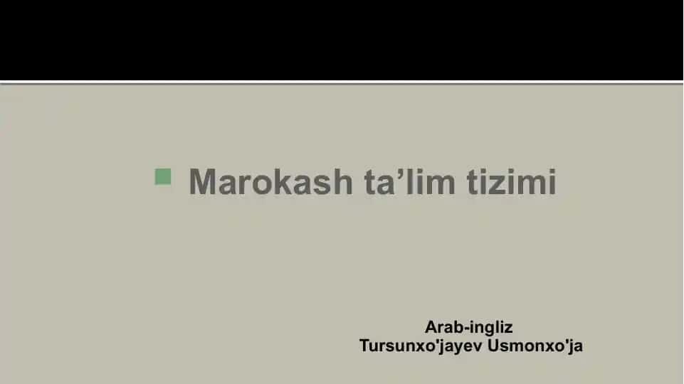 Marokashta’limtizimi