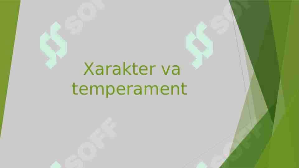 Xarakter va temperament