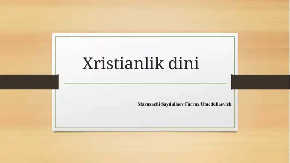 Xristianlik dini