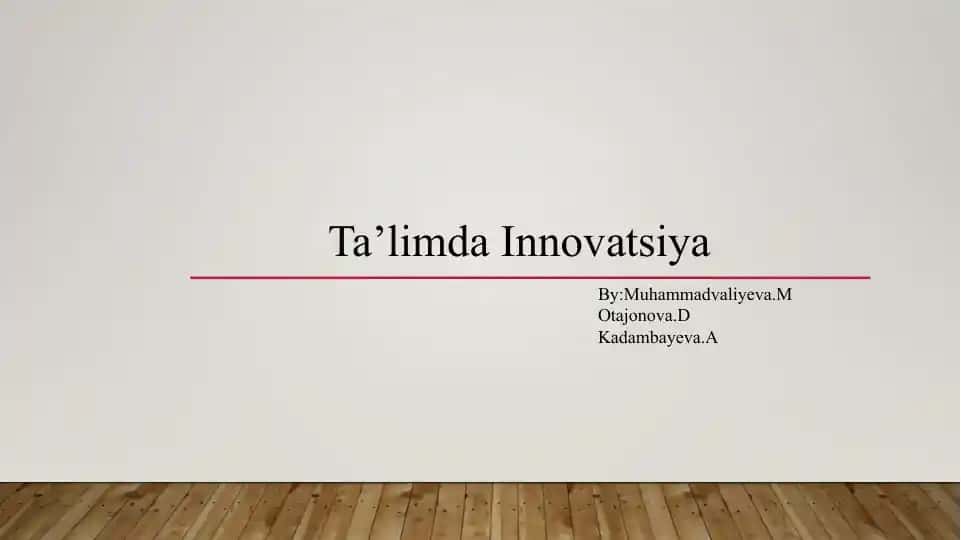 Ta’limda Innovatsiya