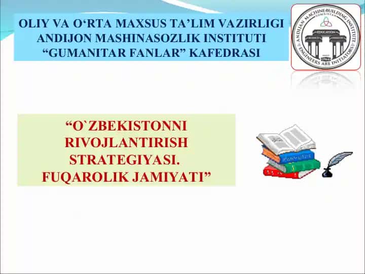 O`ZBEKISTONNI RIVOJLANTIRISH STRATEGIYASI