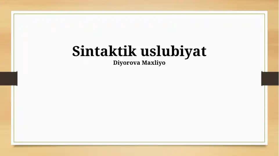 Sintaktik uslubiyat