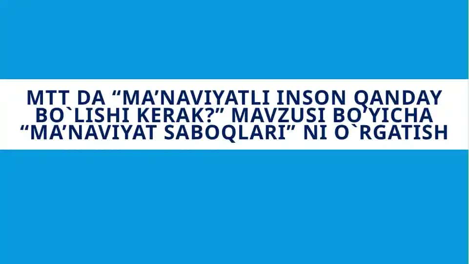 Ma’naviyat saboqlari