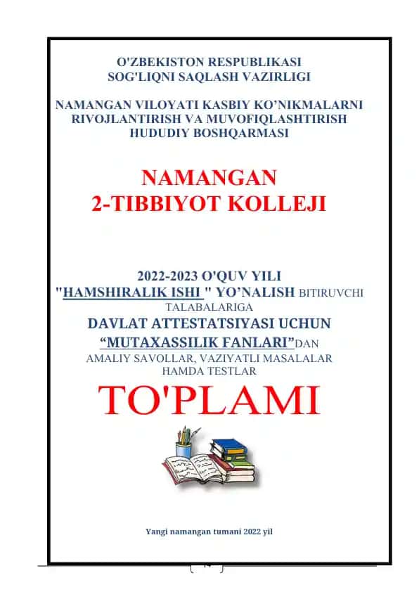 Davlat attestatsiyasi savollari to'plami
