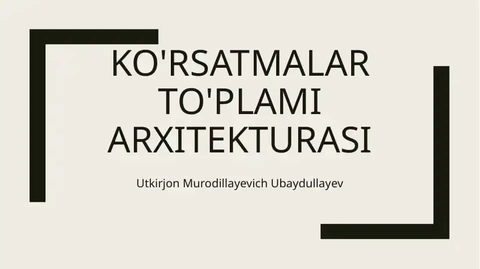 Ko'rsatmalar to'plamiarxitekturasi