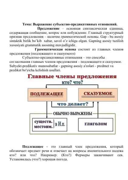 Субъектно-предикативные отношения