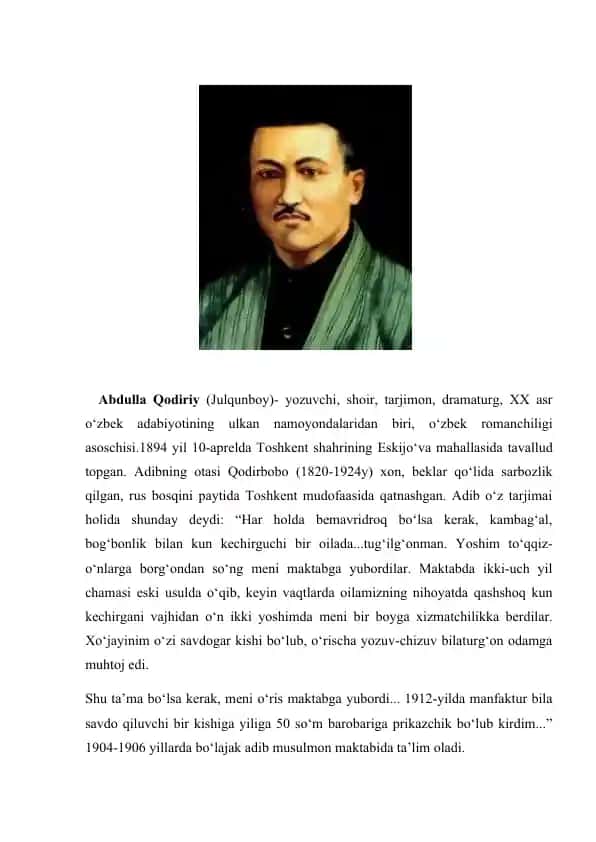 Abdulla Qodiriy (Julqunboy)