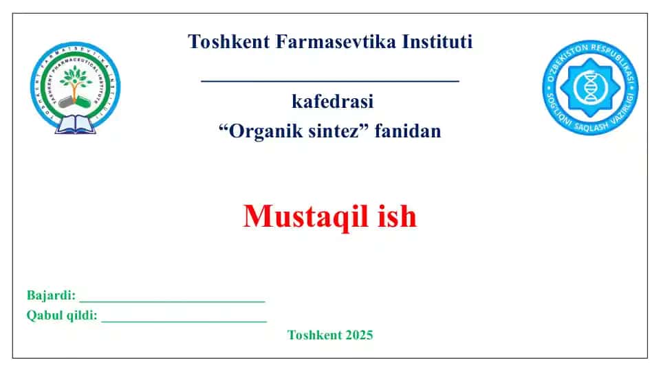Organik sintezda qoʻllaniladigan xomashyolar 2. Taqdimot 11 bet.