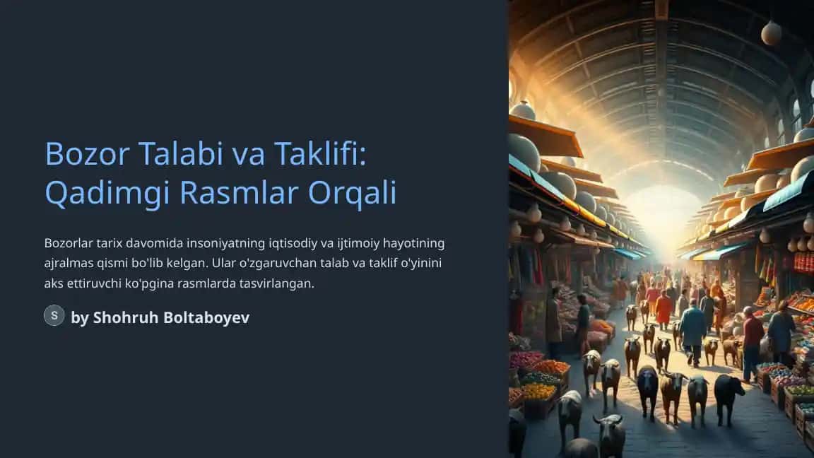 Bozor Talabi va Taklifi: Qadimgi Rasmlar Orqali