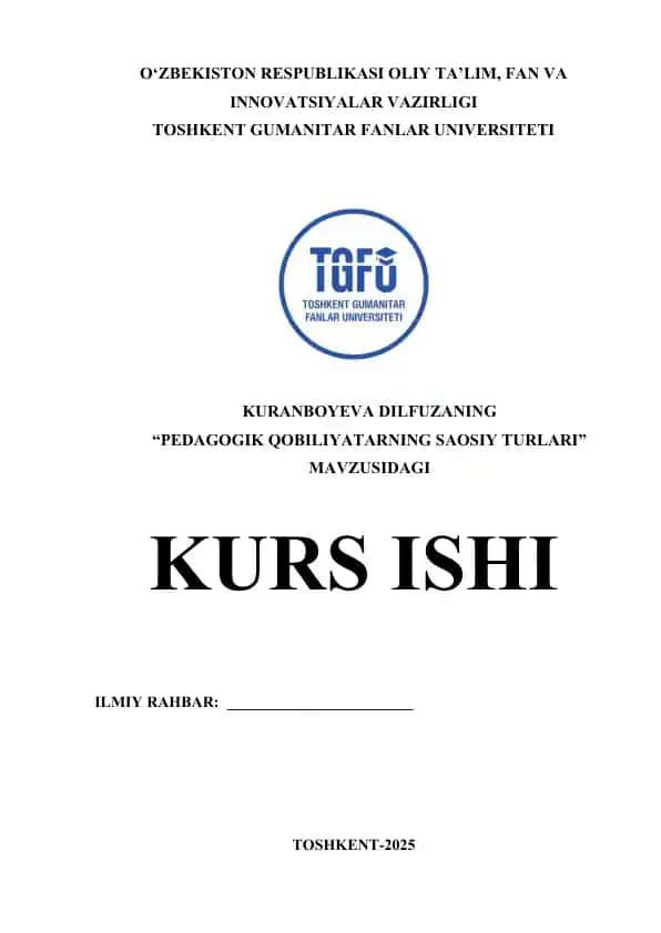 "Pedagogik Qobiliyatarning Saosiy Turlari"