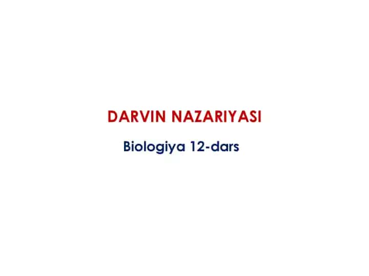 DARVIN NAZARIYASI