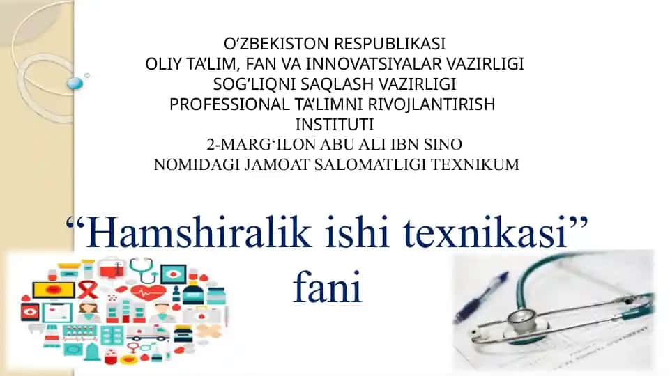 TANABIOMEXANIKASI VA BEMORNING XAVFSIZLIGINI TAMINLASH