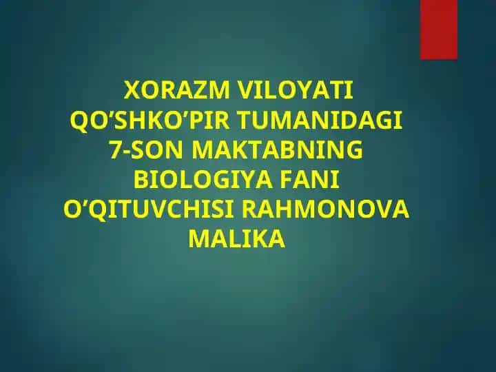 Qovoqdoshlar oilasi o'qitish materiali
