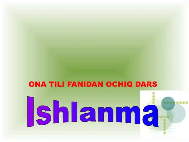 ONA TILI FANIDAN OCHIQ DARS