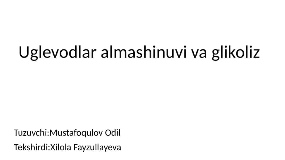 Uglevodlar