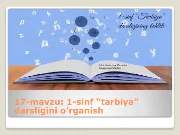 17-mavzu: 1-sinf “Tarbiya” darsligini o'rganish